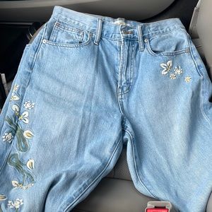 Madewell straight leg embroidered jeans